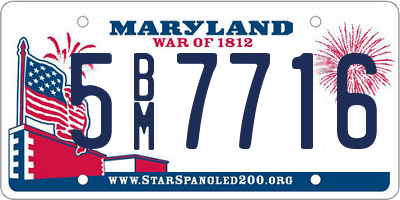 MD license plate 5BM7716