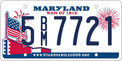 MD license plate 5BM7721