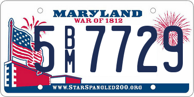 MD license plate 5BM7729