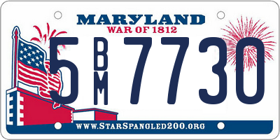 MD license plate 5BM7730