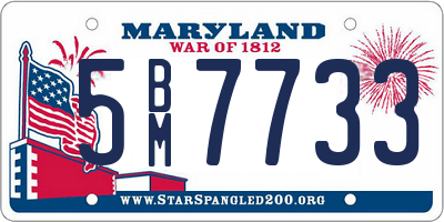 MD license plate 5BM7733