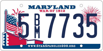 MD license plate 5BM7735
