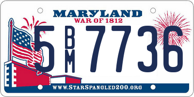 MD license plate 5BM7736