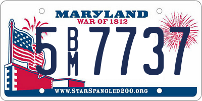 MD license plate 5BM7737