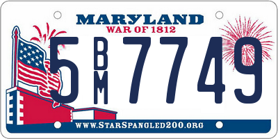 MD license plate 5BM7749