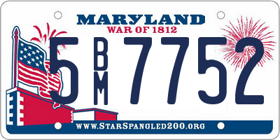 MD license plate 5BM7752