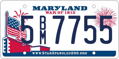 MD license plate 5BM7755