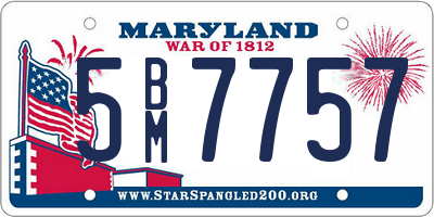 MD license plate 5BM7757