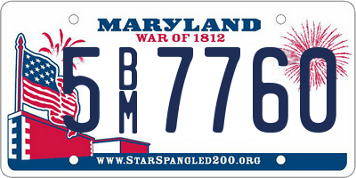 MD license plate 5BM7760