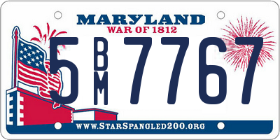 MD license plate 5BM7767
