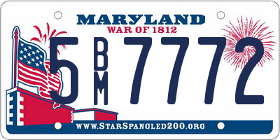 MD license plate 5BM7772