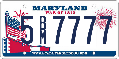 MD license plate 5BM7777