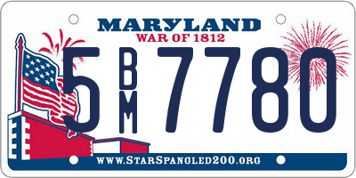 MD license plate 5BM7780