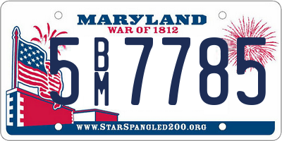 MD license plate 5BM7785