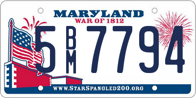 MD license plate 5BM7794
