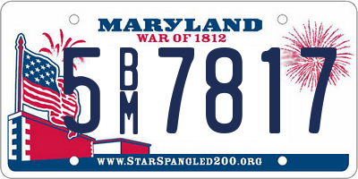 MD license plate 5BM7817