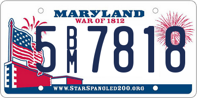 MD license plate 5BM7818