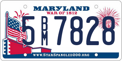 MD license plate 5BM7828