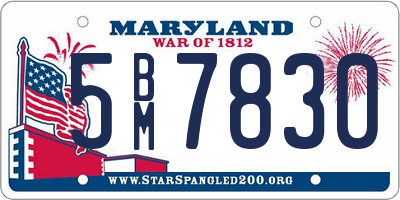 MD license plate 5BM7830