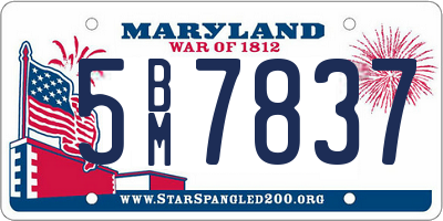 MD license plate 5BM7837
