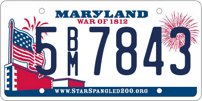 MD license plate 5BM7843