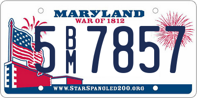MD license plate 5BM7857