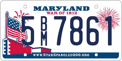 MD license plate 5BM7861