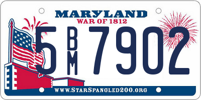 MD license plate 5BM7902