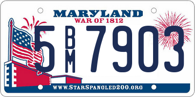 MD license plate 5BM7903