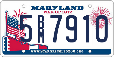 MD license plate 5BM7910