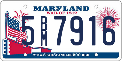 MD license plate 5BM7916