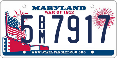 MD license plate 5BM7917