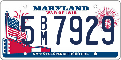 MD license plate 5BM7929