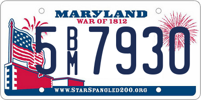 MD license plate 5BM7930