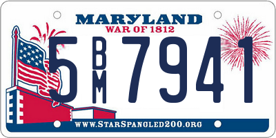 MD license plate 5BM7941