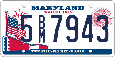 MD license plate 5BM7943