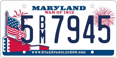 MD license plate 5BM7945