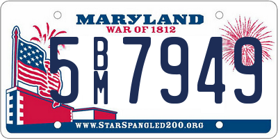 MD license plate 5BM7949