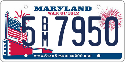 MD license plate 5BM7950