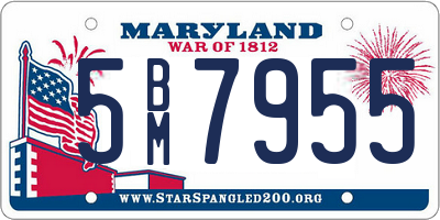 MD license plate 5BM7955