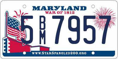 MD license plate 5BM7957
