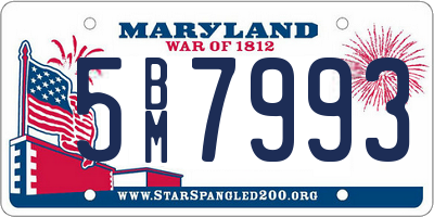MD license plate 5BM7993