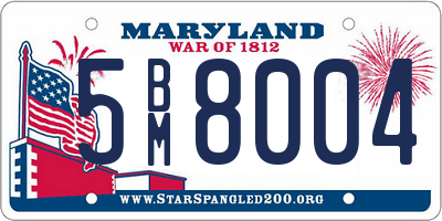 MD license plate 5BM8004