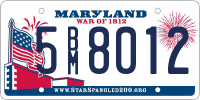 MD license plate 5BM8012