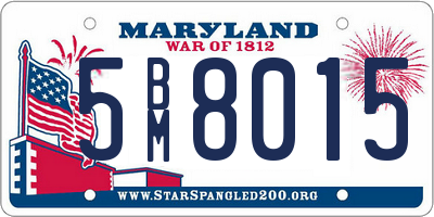 MD license plate 5BM8015