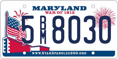 MD license plate 5BM8030