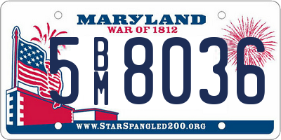 MD license plate 5BM8036