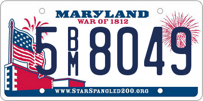 MD license plate 5BM8049