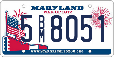 MD license plate 5BM8051
