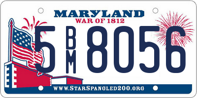 MD license plate 5BM8056